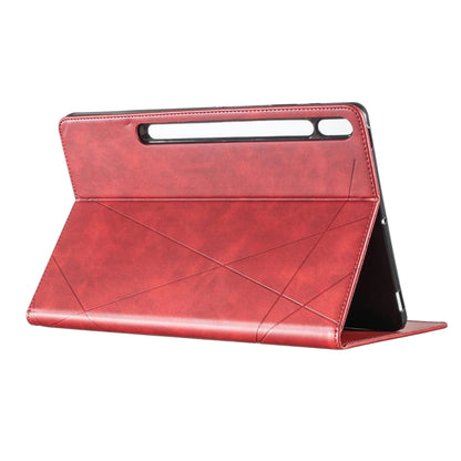 For Samsung Galaxy Tab S7 FE/Tab S7+/Tab S8+ Prismatic Leather Tablet Case(Red) by bashfashion