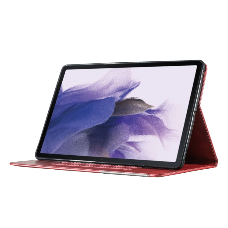 For Samsung Galaxy Tab S7 FE/Tab S7+/Tab S8+ Prismatic Leather Tablet Case(Red) by bashfashion