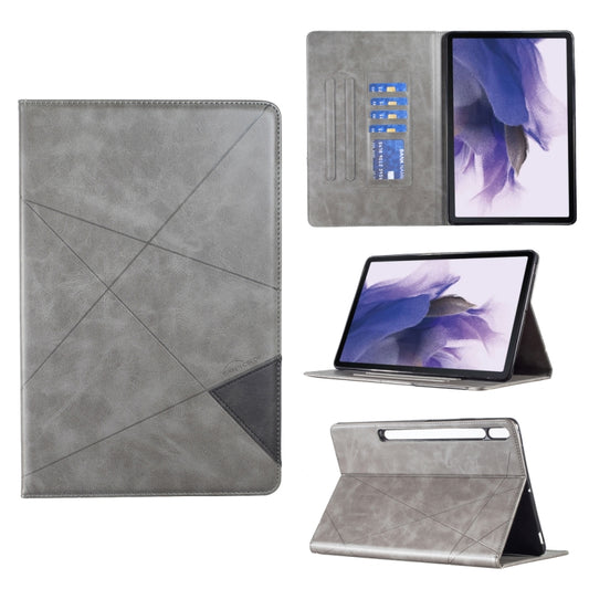 For Samsung Galaxy Tab S7 FE/Tab S7+/Tab S8+ Prismatic Leather Tablet Case(Grey) by bashfashion