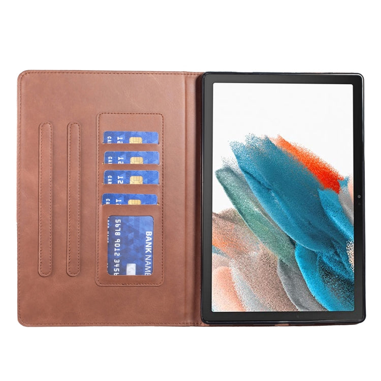 For Samsung Galaxy Tab A8 10.5 2021 SM-X200/X205 Prismatic Leather Tablet Case(Brown) by bashfashion