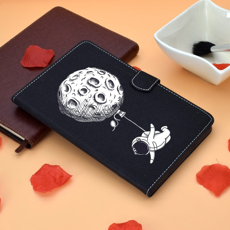 Pure Color Painting Left and Right Flat Leather Case with Pen Cover & Card Slot & Buckle Anti-skid Strip and Bracket(Starman) by bashfashion