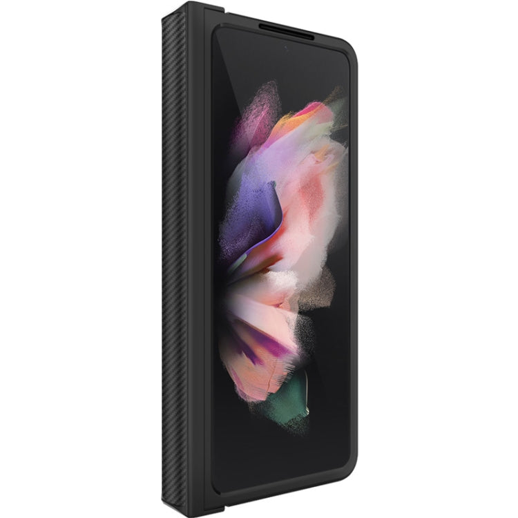 For Samsung Galaxy Z Fold4 5G IMAK Ruiyi Series Carbon Fiber PU + PC Phone Case(Black) by imak