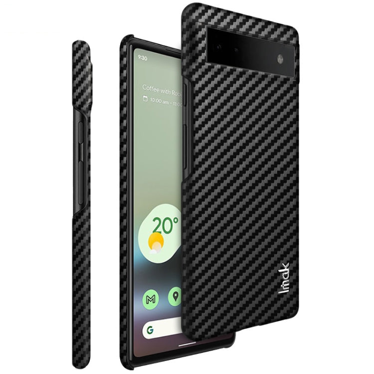 For Google Pixel 6a IMAK Ruiyi Series Carbon Fiber PU + PC Phone Case(Black) by imak
