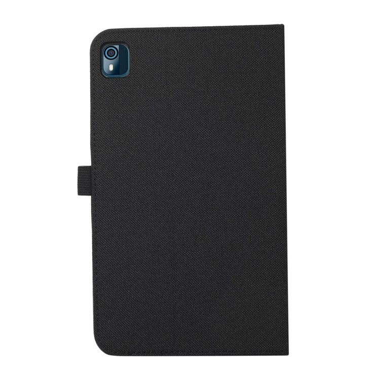 For Nokia T10 Fabric PU + TPU Flip Tablet Leather Case(Black) by bashfashion