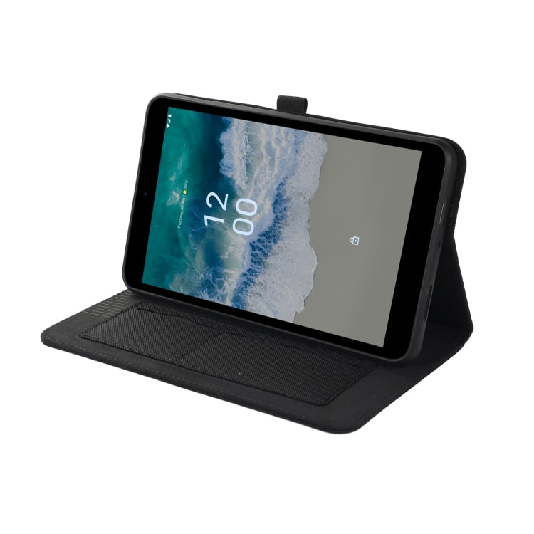 For Nokia T10 Fabric PU + TPU Flip Tablet Leather Case(Black) by bashfashion