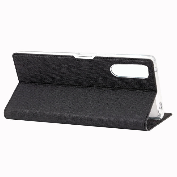 For Sony Xperia 10 II ViLi Shockproof TPU + PU Horizontal Flip Protective Case with Card Slot & Holder(Black) by ViLi