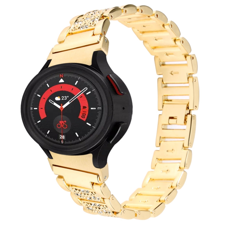For Samsung Galaxy Watch5 40mm / 44mm Full Diamond Metal Watch Band(Gold) by bashfashion
