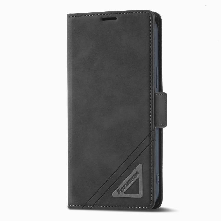 For iPhone 14 Plus Forwenw Dual-side Buckle Leather Phone Case (Black) by Forwenw