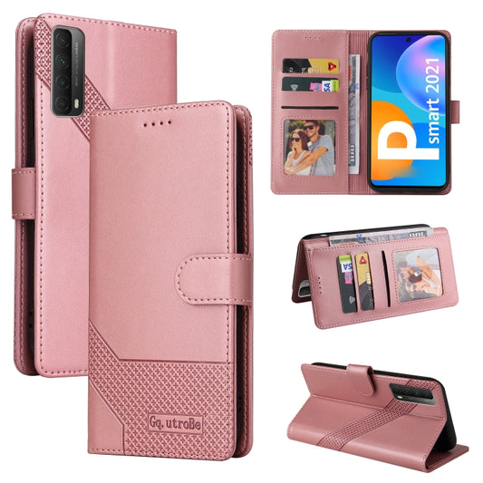 For Huawei P Smart 2021 GQUTROBE Skin Feel Magnetic Leather Phone Case(Rose Gold) by GQUTROBE