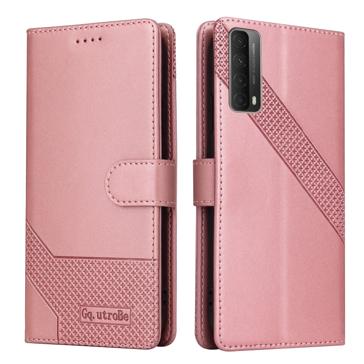 For Huawei P Smart 2021 GQUTROBE Skin Feel Magnetic Leather Phone Case(Rose Gold) by GQUTROBE
