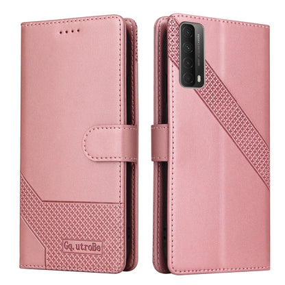 For Huawei P Smart 2021 GQUTROBE Skin Feel Magnetic Leather Phone Case(Rose Gold) by GQUTROBE