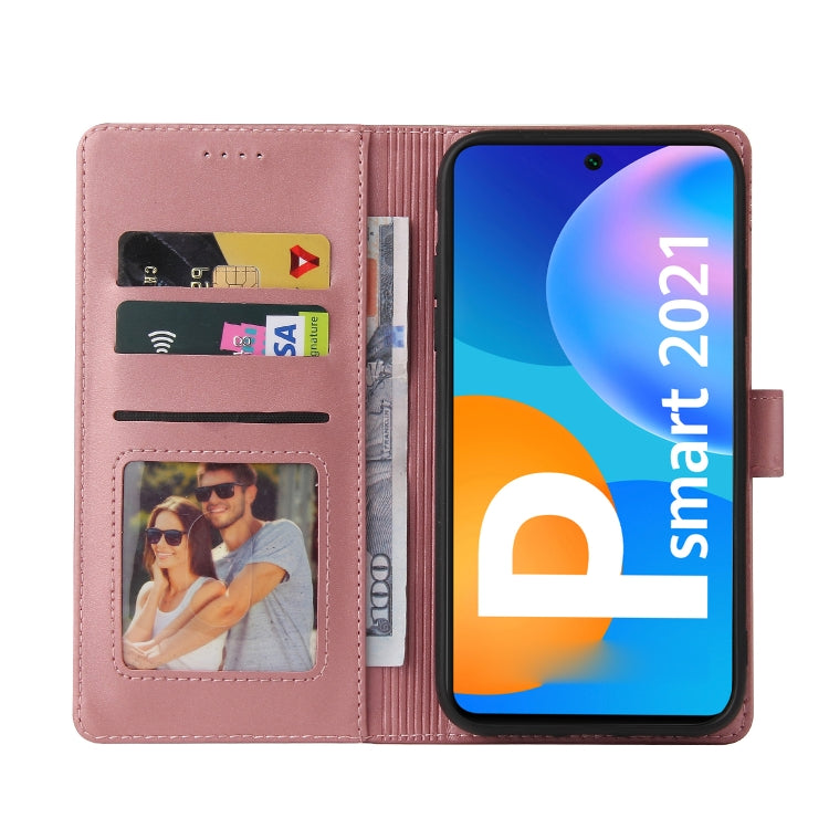 For Huawei P Smart 2021 GQUTROBE Skin Feel Magnetic Leather Phone Case(Rose Gold) by GQUTROBE