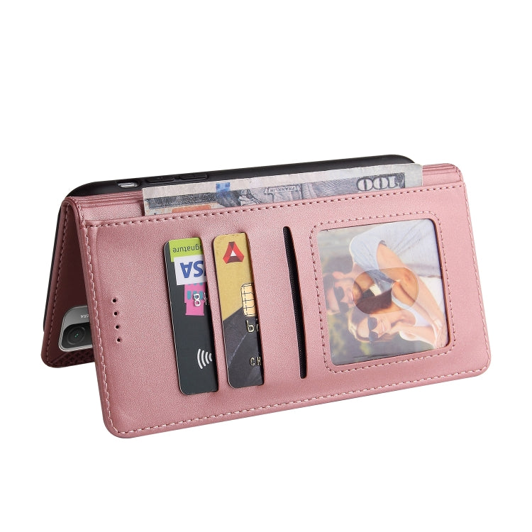 For Huawei P Smart 2021 GQUTROBE Skin Feel Magnetic Leather Phone Case(Rose Gold) by GQUTROBE