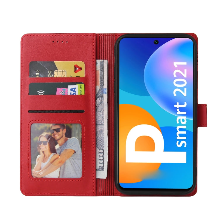 For Huawei P Smart 2021 GQUTROBE Skin Feel Magnetic Leather Phone Case(Red) by GQUTROBE