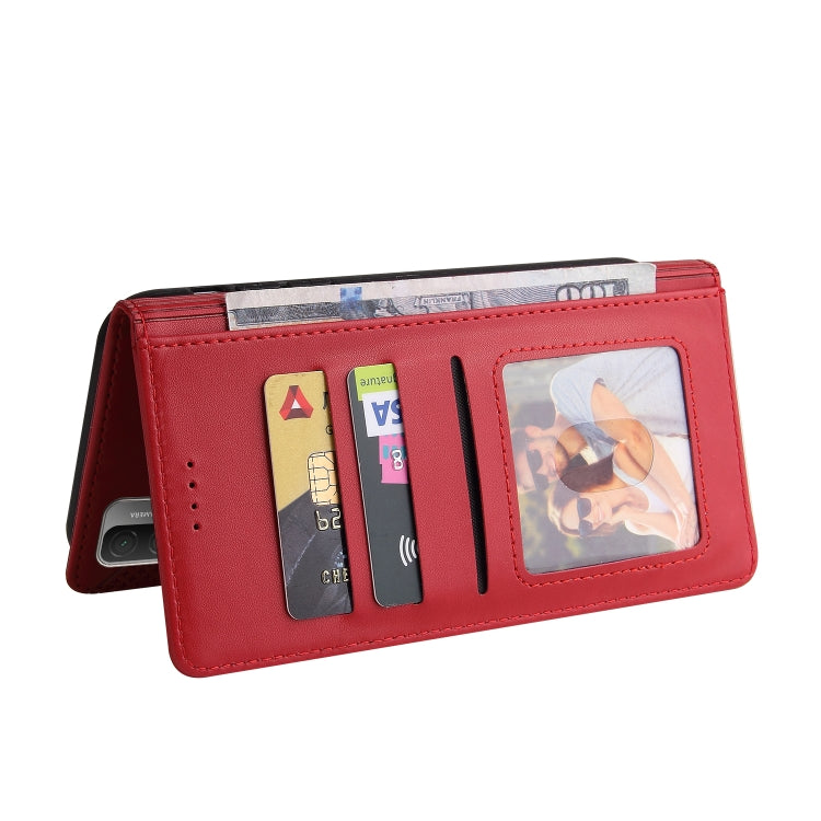 For Huawei P Smart 2021 GQUTROBE Skin Feel Magnetic Leather Phone Case(Red) by GQUTROBE