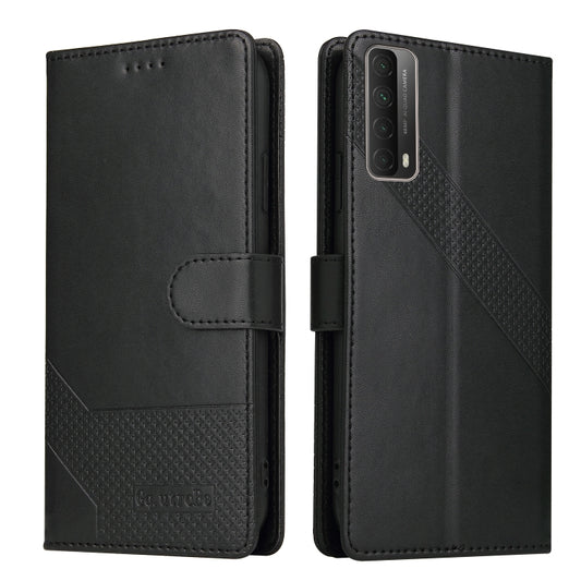 For Huawei P Smart 2021 GQUTROBE Skin Feel Magnetic Leather Phone Case(Black) by GQUTROBE