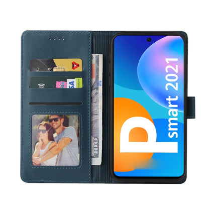 For Huawei P Smart 2021 GQUTROBE Skin Feel Magnetic Leather Phone Case(Blue) by GQUTROBE