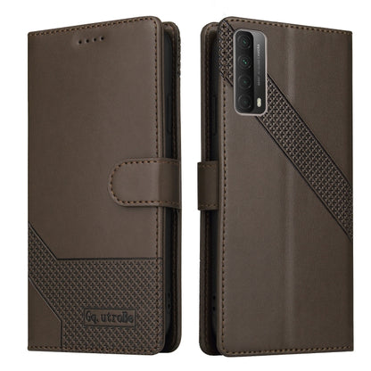 For Huawei P Smart 2021 GQUTROBE Skin Feel Magnetic Leather Phone Case(Brown) by GQUTROBE