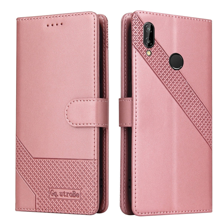 For Huawei P20 Lite GQUTROBE Skin Feel Magnetic Leather Phone Case(Rose Gold) by GQUTROBE