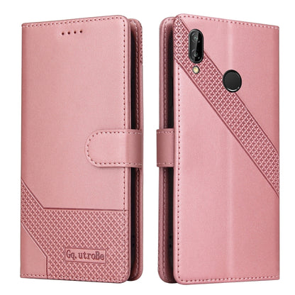 For Huawei P20 Lite GQUTROBE Skin Feel Magnetic Leather Phone Case(Rose Gold) by GQUTROBE