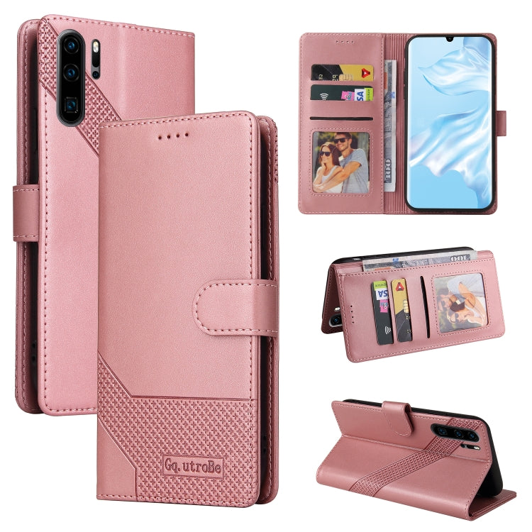 For Huawei P30 Pro GQUTROBE Skin Feel Magnetic Leather Phone Case(Rose Gold) by GQUTROBE
