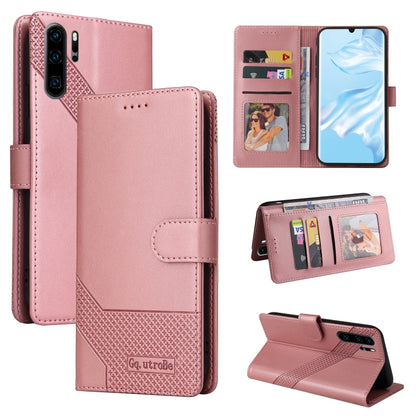For Huawei P30 Pro GQUTROBE Skin Feel Magnetic Leather Phone Case(Rose Gold) by GQUTROBE