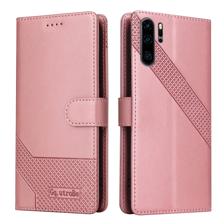 For Huawei P30 Pro GQUTROBE Skin Feel Magnetic Leather Phone Case(Rose Gold) by GQUTROBE