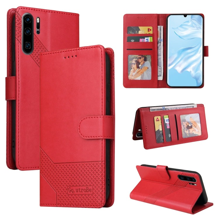 For Huawei P30 Pro GQUTROBE Skin Feel Magnetic Leather Phone Case(Red) by GQUTROBE