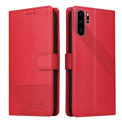 For Huawei P30 Pro GQUTROBE Skin Feel Magnetic Leather Phone Case(Red) by GQUTROBE
