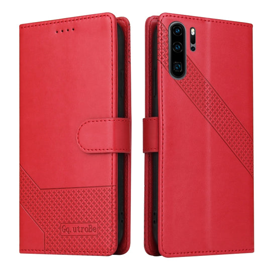 For Huawei P30 Pro GQUTROBE Skin Feel Magnetic Leather Phone Case(Red) by GQUTROBE