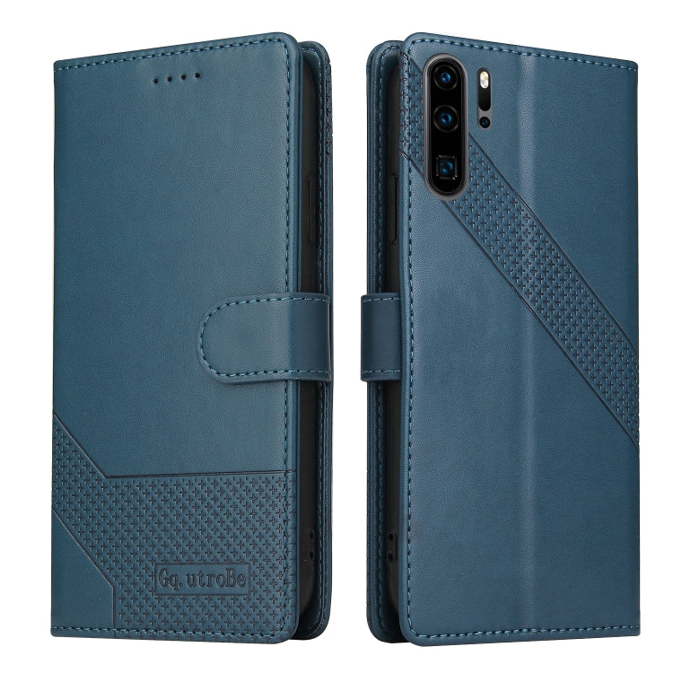 For Huawei P30 Pro GQUTROBE Skin Feel Magnetic Leather Phone Case(Blue) by GQUTROBE