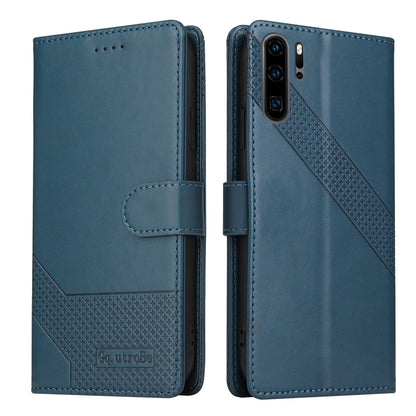 For Huawei P30 Pro GQUTROBE Skin Feel Magnetic Leather Phone Case(Blue) by GQUTROBE