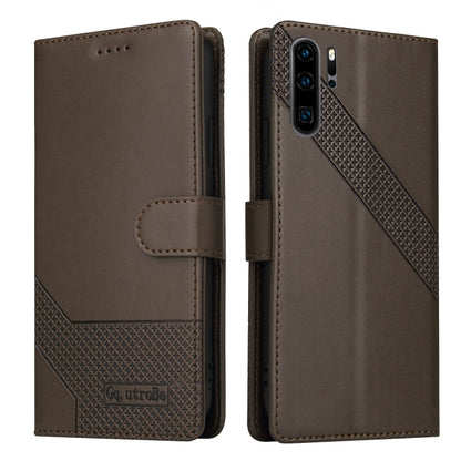 For Huawei P30 Pro GQUTROBE Skin Feel Magnetic Leather Phone Case(Brown) by GQUTROBE