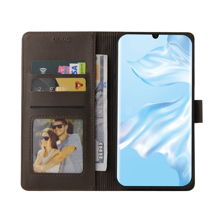 For Huawei P30 Pro GQUTROBE Skin Feel Magnetic Leather Phone Case(Brown) by GQUTROBE