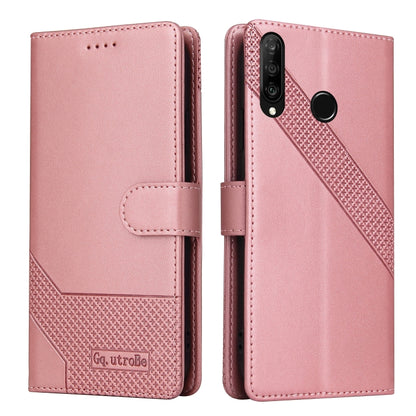 For Huawei P30 Lite GQUTROBE Skin Feel Magnetic Leather Phone Case(Rose Gold) by GQUTROBE