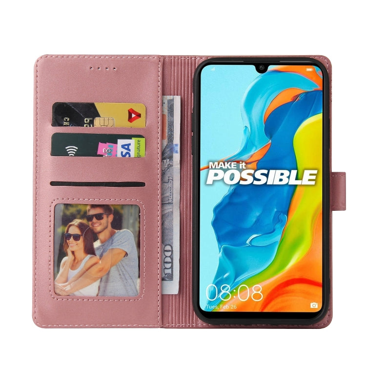 For Huawei P30 Lite GQUTROBE Skin Feel Magnetic Leather Phone Case(Rose Gold) by GQUTROBE
