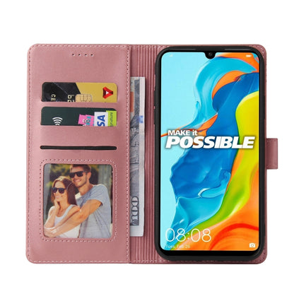 For Huawei P30 Lite GQUTROBE Skin Feel Magnetic Leather Phone Case(Rose Gold) by GQUTROBE