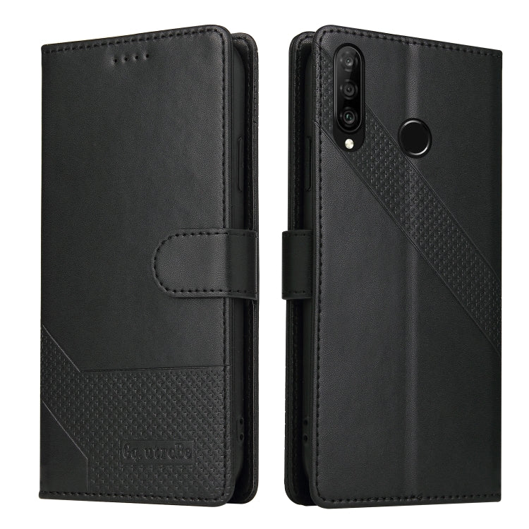 For Huawei P30 Lite GQUTROBE Skin Feel Magnetic Leather Phone Case(Black) by GQUTROBE