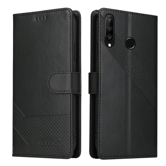 For Huawei P30 Lite GQUTROBE Skin Feel Magnetic Leather Phone Case(Black) by GQUTROBE
