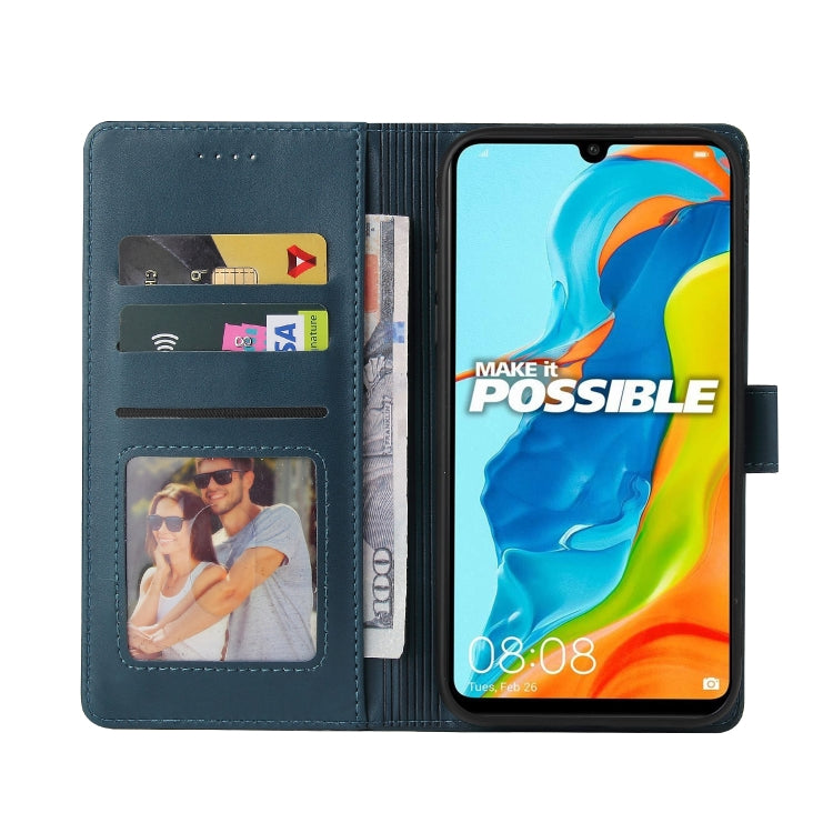 For Huawei P30 Lite GQUTROBE Skin Feel Magnetic Leather Phone Case(Blue) by GQUTROBE