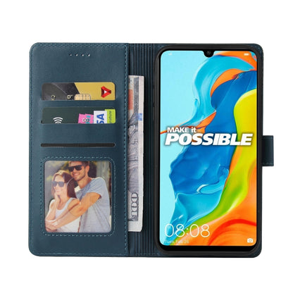 For Huawei P30 Lite GQUTROBE Skin Feel Magnetic Leather Phone Case(Blue) by GQUTROBE