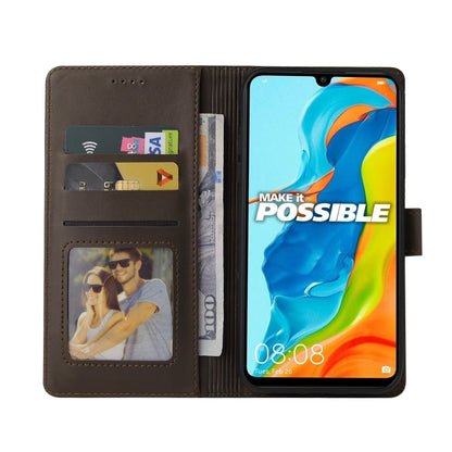 For Huawei P30 Lite GQUTROBE Skin Feel Magnetic Leather Phone Case(Brown) by GQUTROBE