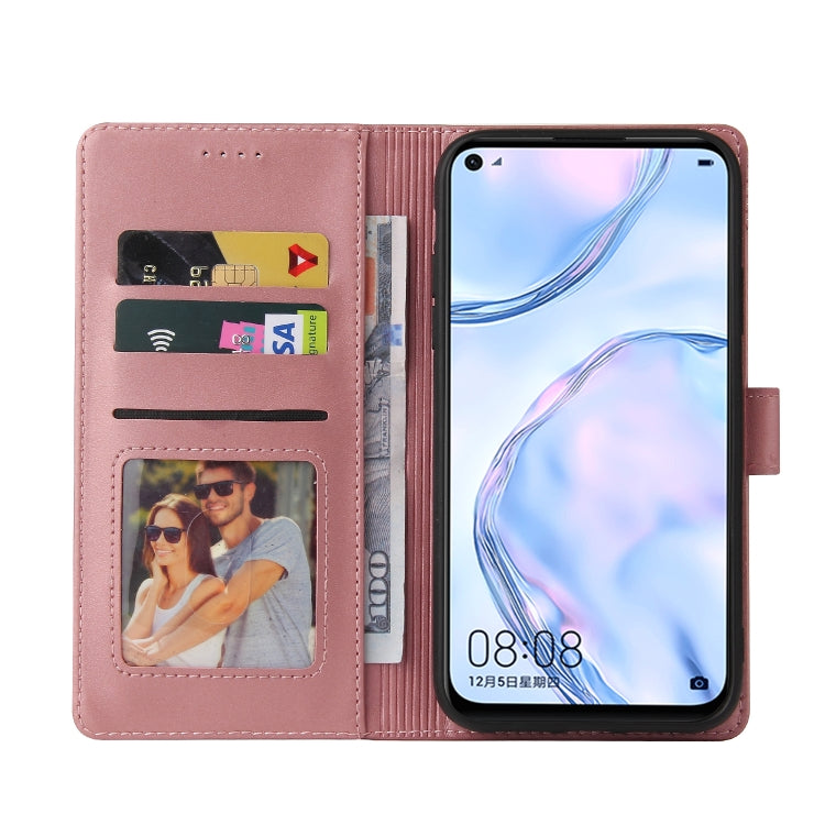 For Huawei P40 Lite GQUTROBE Skin Feel Magnetic Leather Phone Case(Rose Gold) by GQUTROBE