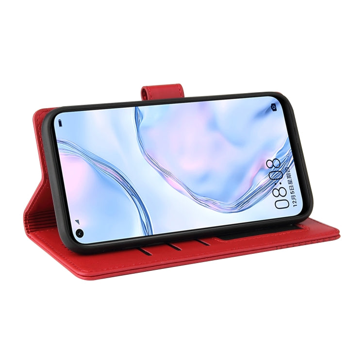 For Huawei P40 Lite GQUTROBE Skin Feel Magnetic Leather Phone Case(Red) by GQUTROBE