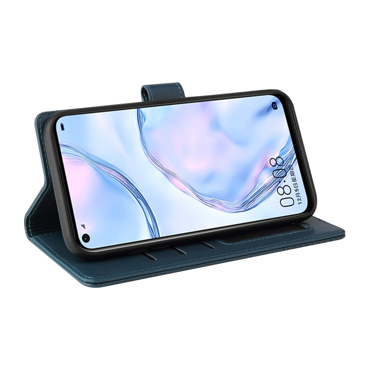 For Huawei P40 Lite GQUTROBE Skin Feel Magnetic Leather Phone Case(Blue) by GQUTROBE