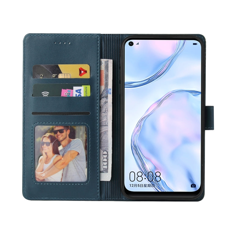 For Huawei P40 Lite GQUTROBE Skin Feel Magnetic Leather Phone Case(Blue) by GQUTROBE