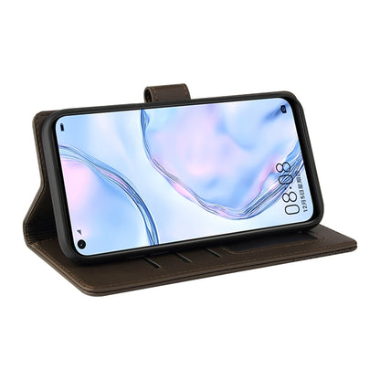 For Huawei P40 Lite GQUTROBE Skin Feel Magnetic Leather Phone Case(Brown) by GQUTROBE