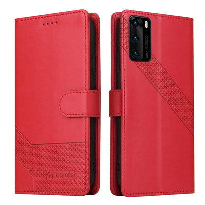 For Huawei P40 Pro GQUTROBE Skin Feel Magnetic Leather Phone Case(Red) by GQUTROBE