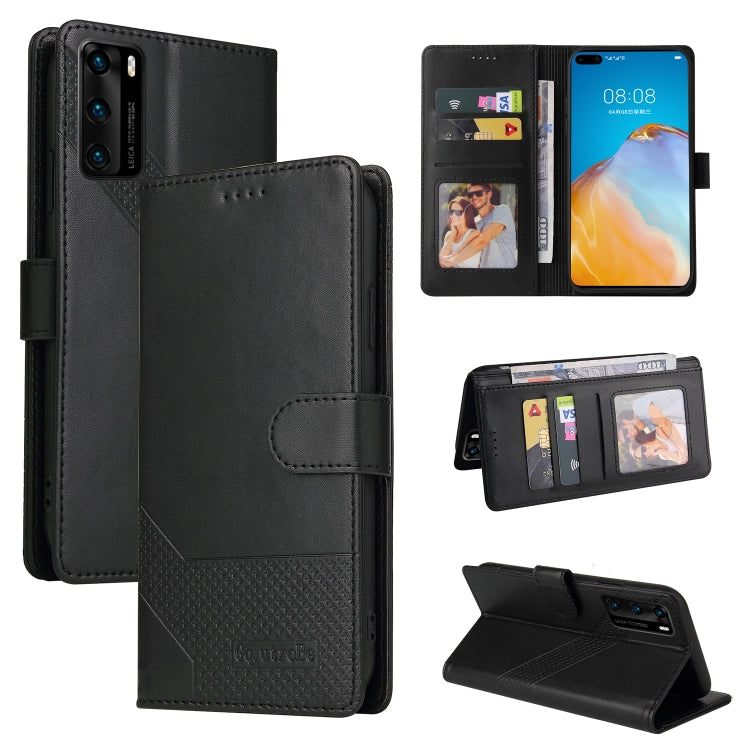For Huawei P40 Pro GQUTROBE Skin Feel Magnetic Leather Phone Case(Black) by GQUTROBE