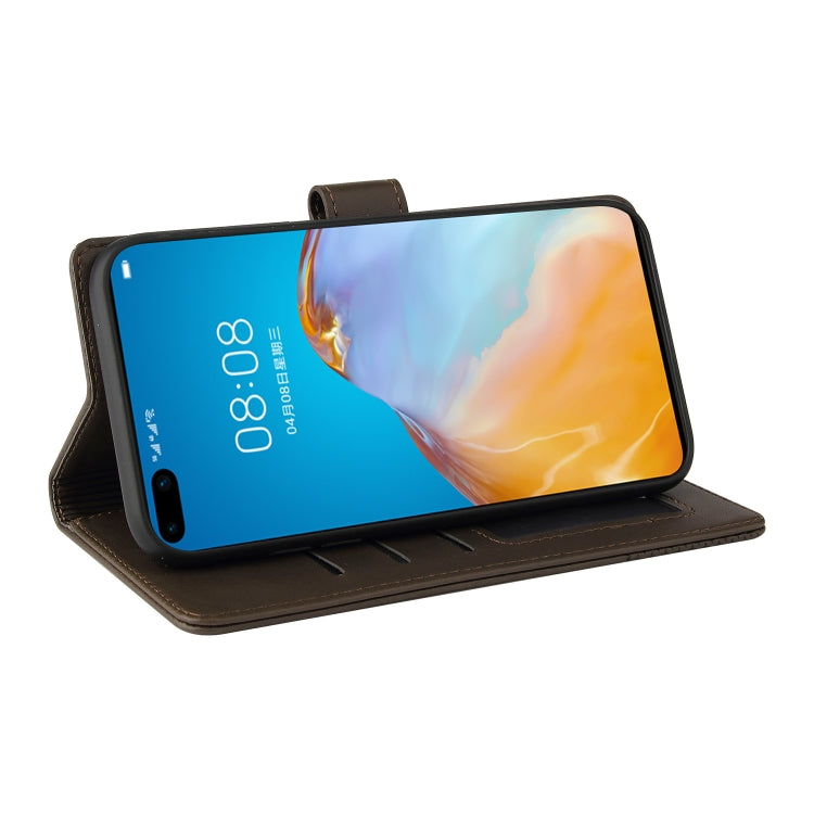 For Huawei P40 Pro GQUTROBE Skin Feel Magnetic Leather Phone Case(Brown) by GQUTROBE
